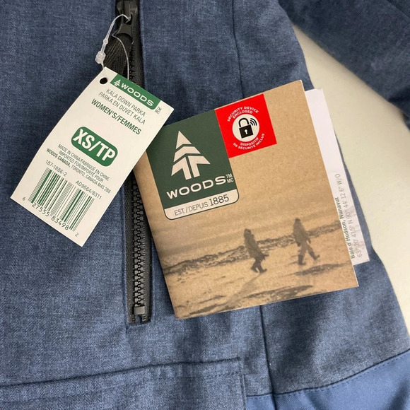 Woods Kala Women’s Faux Down Parka Coat Jacket Size XS Blue Hood Insulated New - Picture 11 of 15